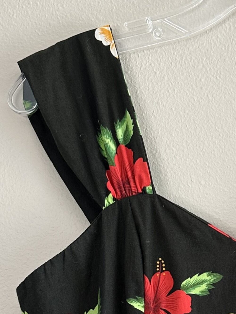 Vtg Hilo Hattie Hibiscus Floral Dress, XL, Black Pinup - Picture 10 of 10